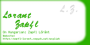 lorant zapfl business card